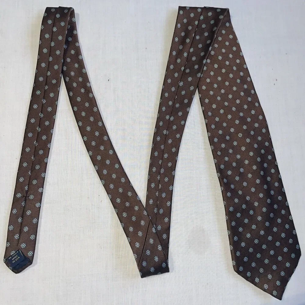 Brooks Brothers Men’s Dress Tie Size 58” Brown Floral Business Formal City